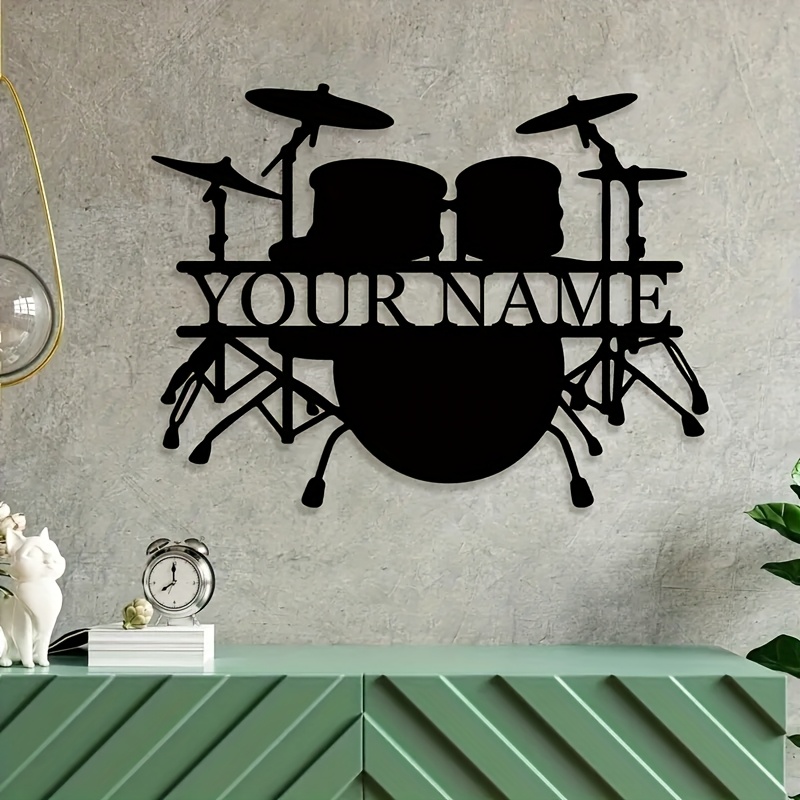 Musical Instrument With Names - Metalowy szyld ścienny z motywem zestawu