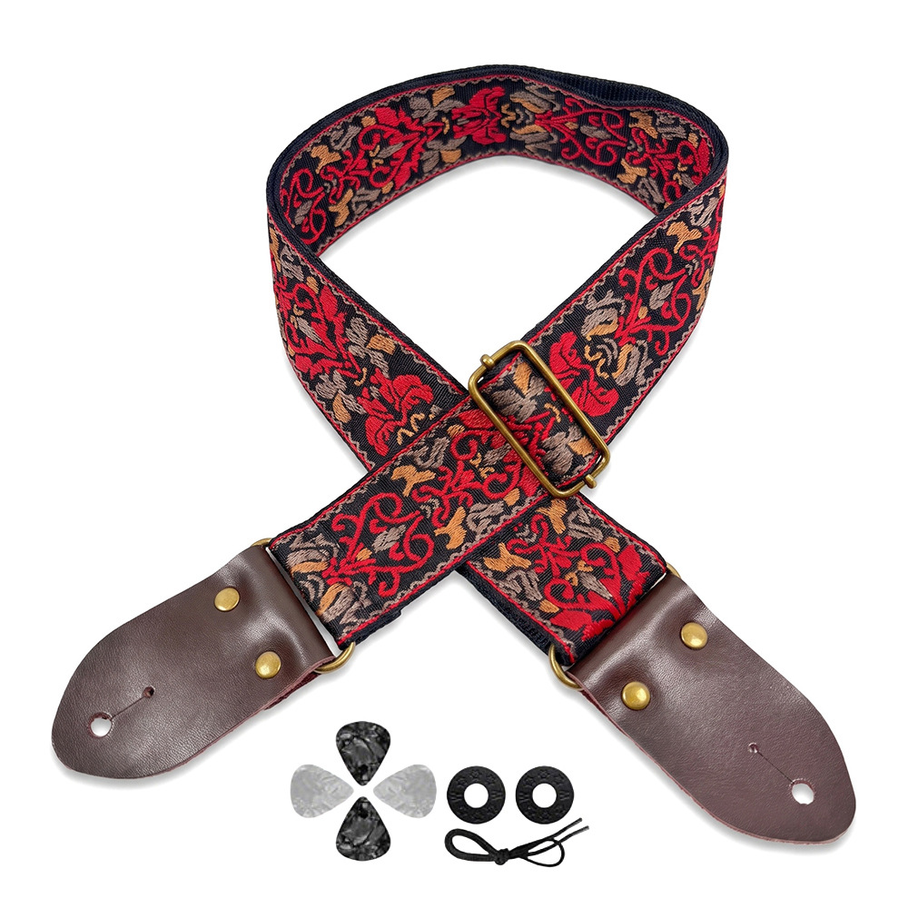 Musical Instrument Sounds - Haftowany pasek do gitary w stylu