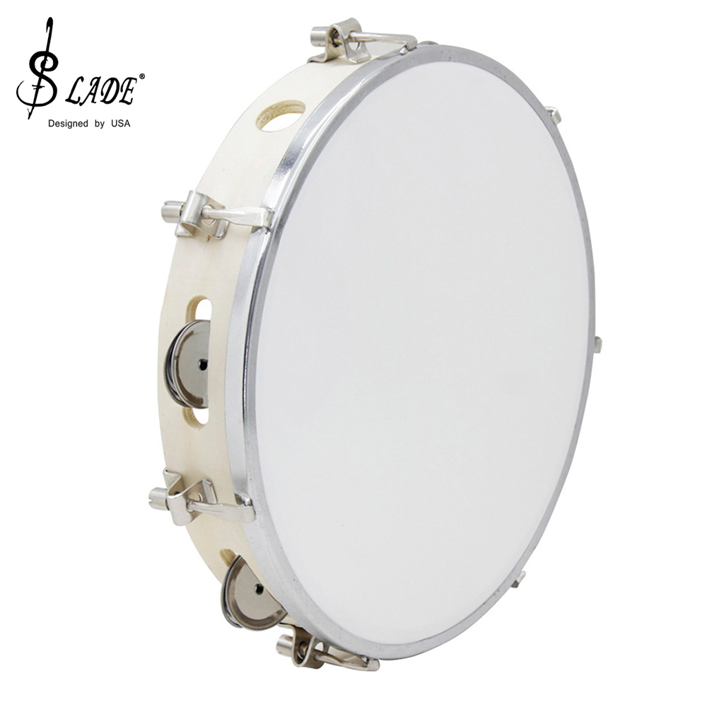 Tambourine Hand Drum - SLADE 10-calowy tamburyn regulowany solidny drewniany