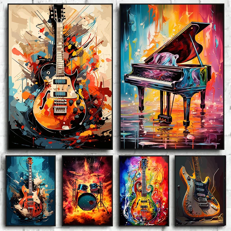 Abstrakcyjne Kolorowe Sztuka M – Musical Instrument Poster recenzja i cena